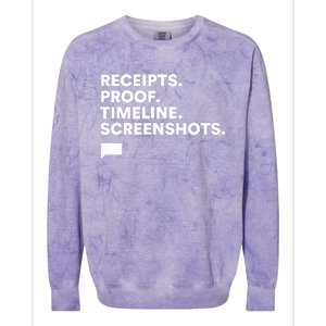 Receipts Proof Timeline Screenshots Colorblast Crewneck Sweatshirt