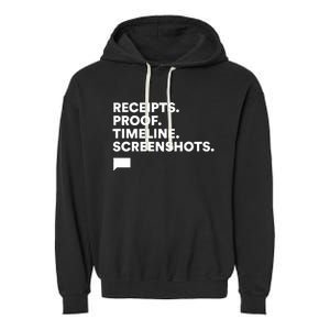 Receipts Proof Timeline Screenshots Garment-Dyed Fleece Hoodie