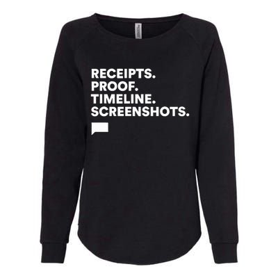 Receipts Proof Timeline Screenshots Womens California Wash Sweatshirt