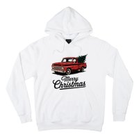 Red Pickup Truck Christmas Tree Vintage Christmas Hoodie