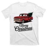 Red Pickup Truck Christmas Tree Vintage Christmas T-Shirt