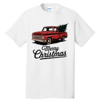 Red Pickup Truck Christmas Tree Vintage Christmas Tall T-Shirt