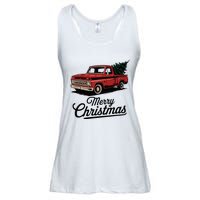 Red Pickup Truck Christmas Tree Vintage Christmas Ladies Essential Flowy Tank