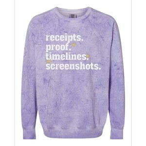 Receipts Proof Timeline Screenshots Colorblast Crewneck Sweatshirt