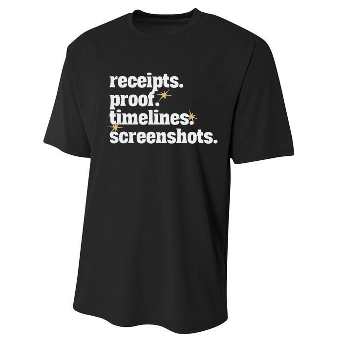 Receipts Proof Timeline Screenshots Performance Sprint T-Shirt