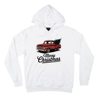 Red Pickup Truck Christmas Tree Vintage Christmas Women Long Sleeve Hoodie