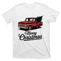 Red Pickup Truck Christmas Tree Vintage Christmas Women Long Sleeve T-Shirt