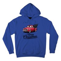 Red Pickup Truck Christmas Tree Vintage Christmas Gift Hoodie