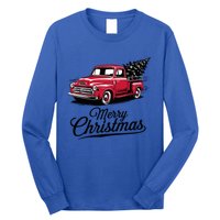 Red Pickup Truck Christmas Tree Vintage Christmas Gift Long Sleeve Shirt