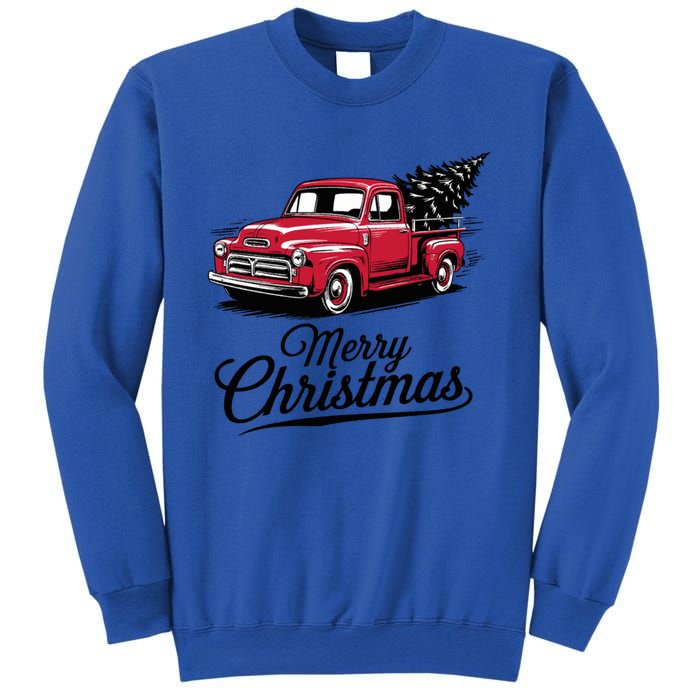 Red Pickup Truck Christmas Tree Vintage Christmas Gift Sweatshirt