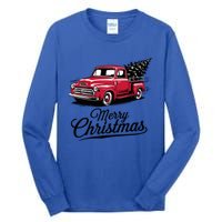 Red Pickup Truck Christmas Tree Vintage Christmas Gift Tall Long Sleeve T-Shirt