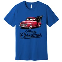 Red Pickup Truck Christmas Tree Vintage Christmas Gift Premium T-Shirt