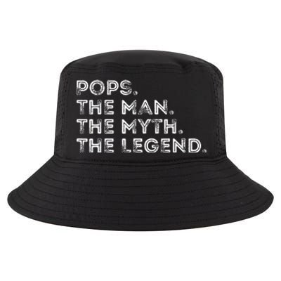 Retro POPS THE MAN THE MYTH THE LEGEND Fathers Day Funny Cool Comfort Performance Bucket Hat