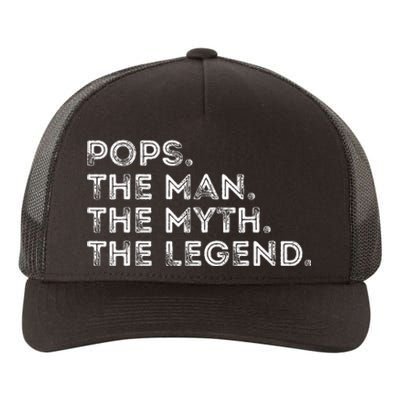 Retro POPS THE MAN THE MYTH THE LEGEND Fathers Day Funny Yupoong Adult 5-Panel Trucker Hat