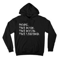 Retro POPS THE MAN THE MYTH THE LEGEND Fathers Day Funny Hoodie