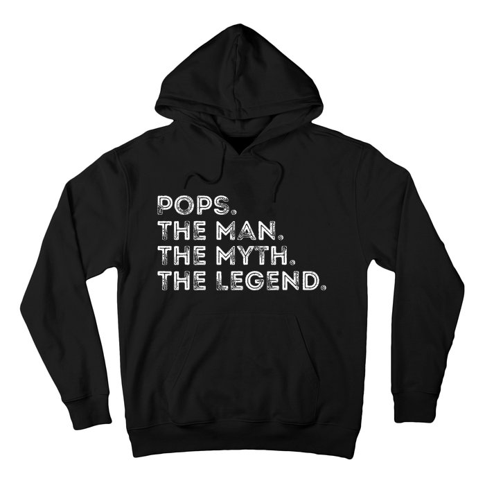 Retro POPS THE MAN THE MYTH THE LEGEND Fathers Day Funny Hoodie