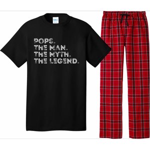 Retro POPS THE MAN THE MYTH THE LEGEND Fathers Day Funny Pajama Set