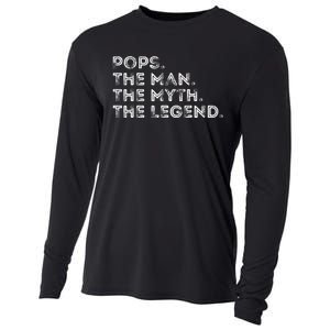 Retro POPS THE MAN THE MYTH THE LEGEND Fathers Day Funny Cooling Performance Long Sleeve Crew