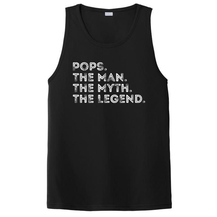 Retro POPS THE MAN THE MYTH THE LEGEND Fathers Day Funny PosiCharge Competitor Tank