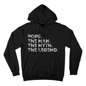 Retro POPS THE MAN THE MYTH THE LEGEND Fathers Day Funny Tall Hoodie