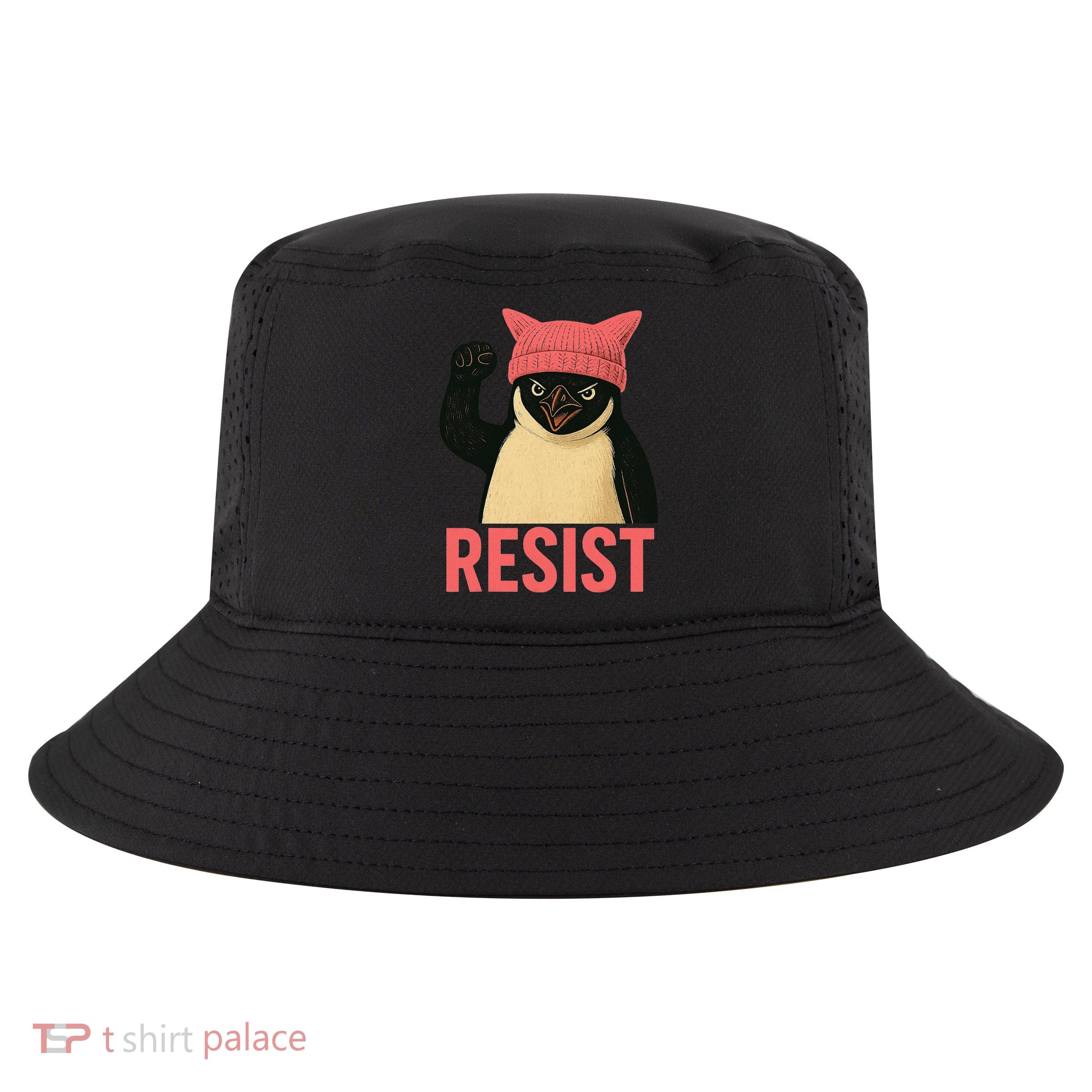 Resist Penguin Tariff Hands Off Protest March Hat USA Cool Comfort Performance Bucket Hat