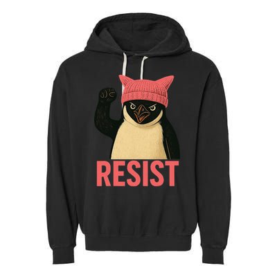 Resist Penguin Tariff Hands Off Protest March Hat USA Garment-Dyed Fleece Hoodie