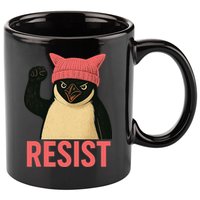 Resist Penguin Tariff Hands Off Protest March Hat USA 11oz C Handle Ceramic Mug