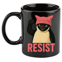 Resist Penguin Tariff Hands Off Protest March Hat USA 11oz C Handle Ceramic Mug