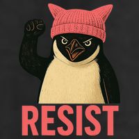 Resist Penguin Tariff Hands Off Protest March Hat USA 11oz C Handle Ceramic Mug