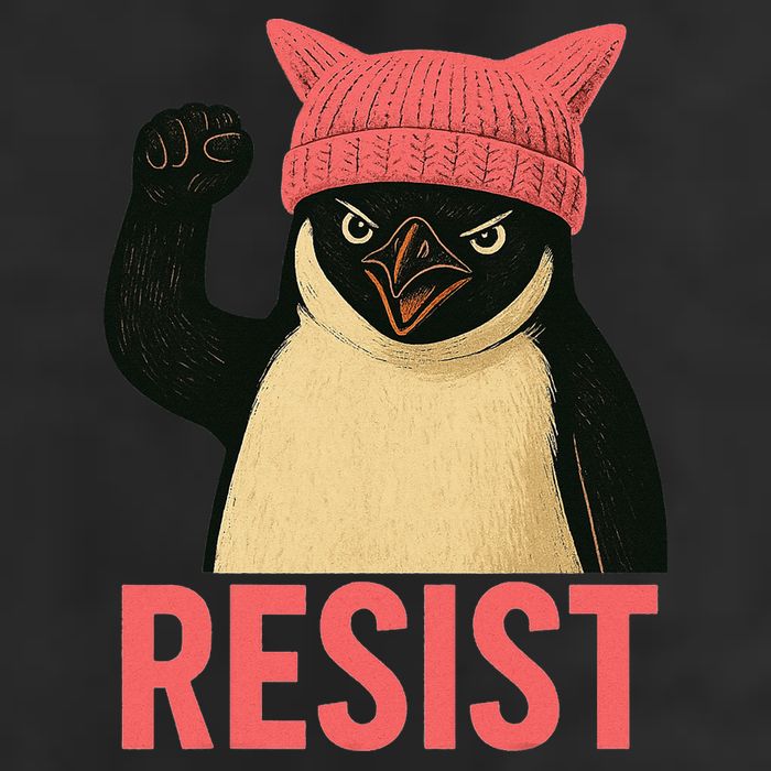 Resist Penguin Tariff Hands Off Protest March Hat USA 11oz C Handle Ceramic Mug