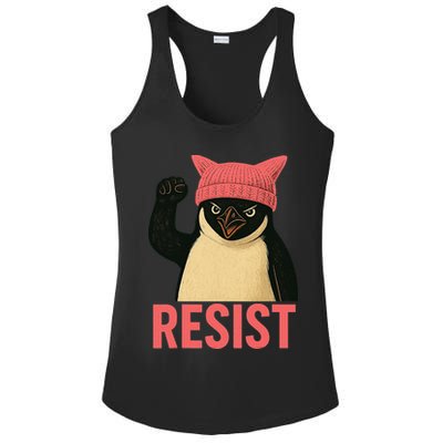 Resist Penguin Tariff Hands Off Protest March Hat USA Ladies PosiCharge Competitor Racerback Tank