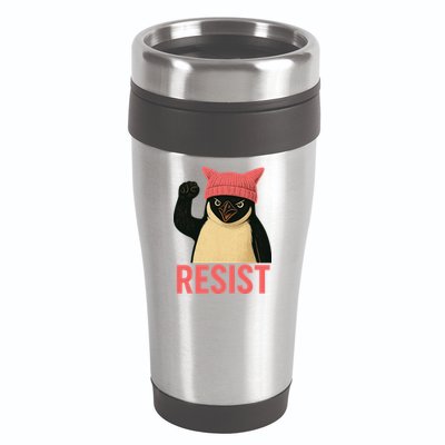 Resist Penguin Tariff Hands Off Protest March Hat USA 16oz Travel Tumbler
