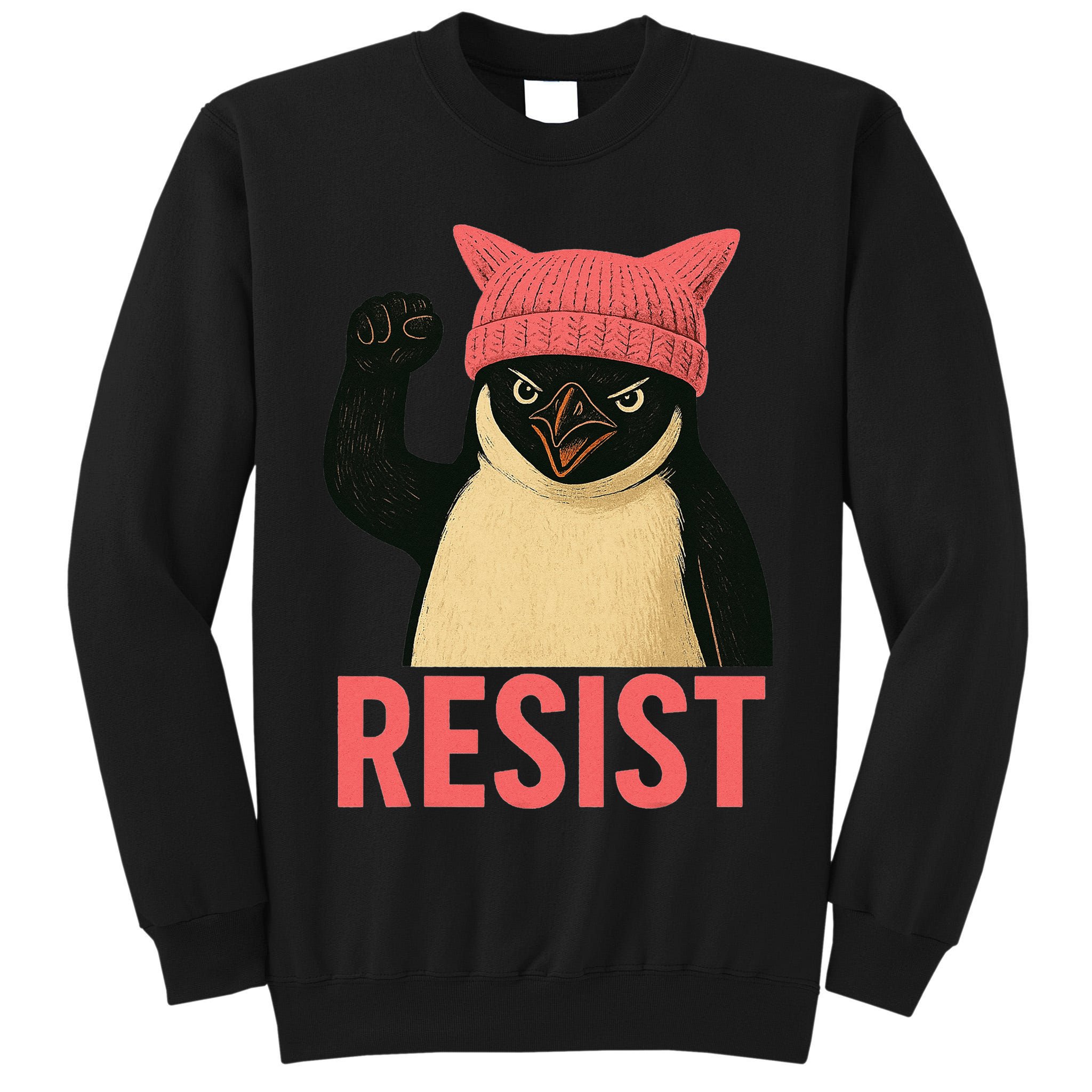 Resist Penguin Tariff Hands Off Protest March Hat USA Tall Sweatshirt