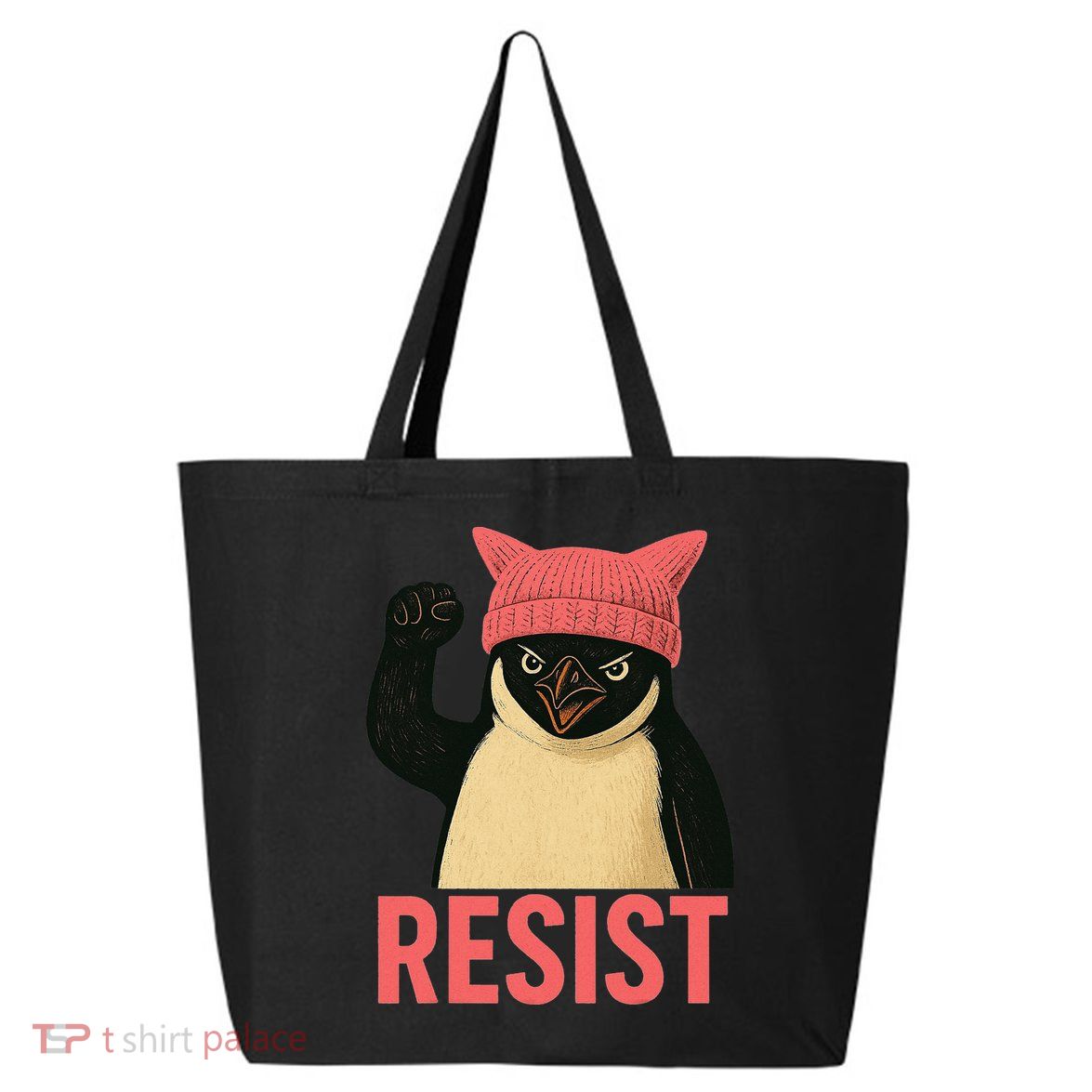 Resist Penguin Tariff Hands Off Protest March Hat USA 25L Jumbo Tote