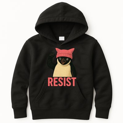 Resist Penguin Tariff Hands Off Protest March Hat USA Kids Hoodie