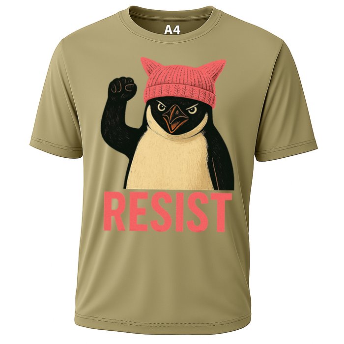 Resist Penguin Tariff Hands Off Protest March Hat USA Cooling Performance Crew T-Shirt