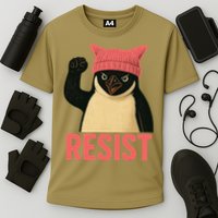 Resist Penguin Tariff Hands Off Protest March Hat USA Cooling Performance Crew T-Shirt