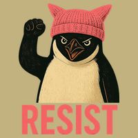 Resist Penguin Tariff Hands Off Protest March Hat USA Cooling Performance Crew T-Shirt