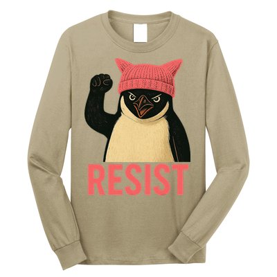Resist Penguin Tariff Hands Off Protest March Hat USA Long Sleeve Shirt