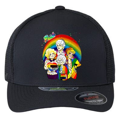 Rainbow Pride The Golden LGBT Pride Month Girls Flexfit Unipanel Trucker Cap