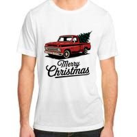 Red Pickup Truck Christmas Tree Vintage Christmas Adult ChromaSoft Performance T-Shirt