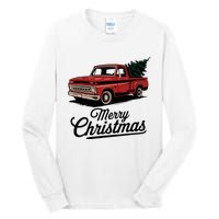 Red Pickup Truck Christmas Tree Vintage Christmas Tall Long Sleeve T-Shirt