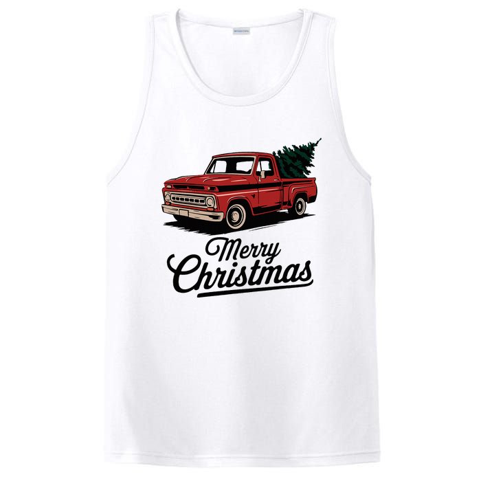 Red Pickup Truck Christmas Tree Vintage Christmas PosiCharge Competitor Tank