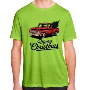 Red Pickup Truck Christmas Tree Adult ChromaSoft Performance T-Shirt