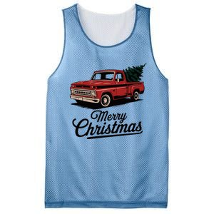 Red Pickup Truck Christmas Tree Mesh Reversible Basketball Jersey Tank