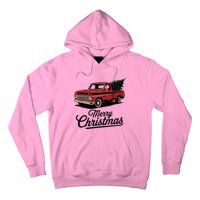 Red Pickup Truck Christmas Tree Hoodie