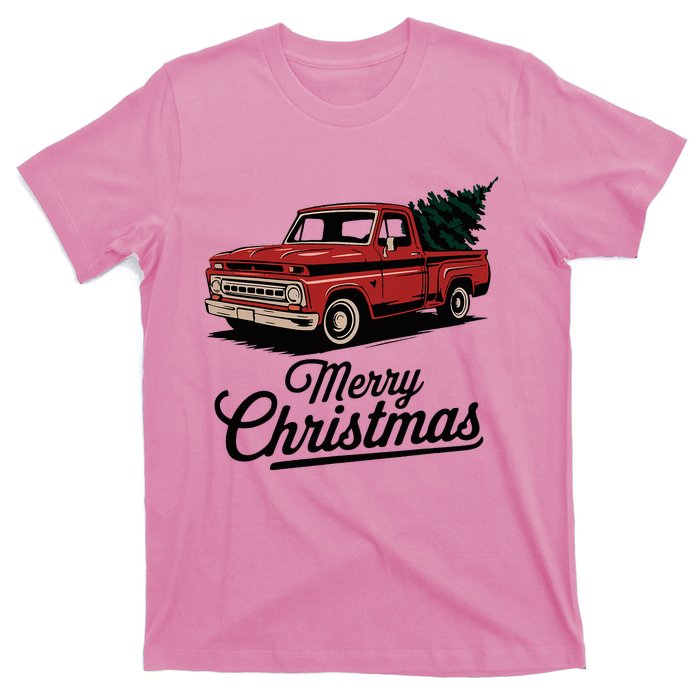 Red Pickup Truck Christmas Tree T-Shirt