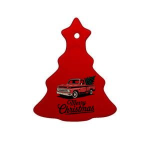 Red Pickup Truck Christmas Tree Ceramic Tree Ornament