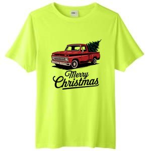 Red Pickup Truck Christmas Tree Tall Fusion ChromaSoft Performance T-Shirt