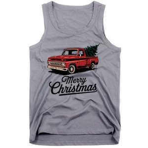 Red Pickup Truck Christmas Tree Tank Top